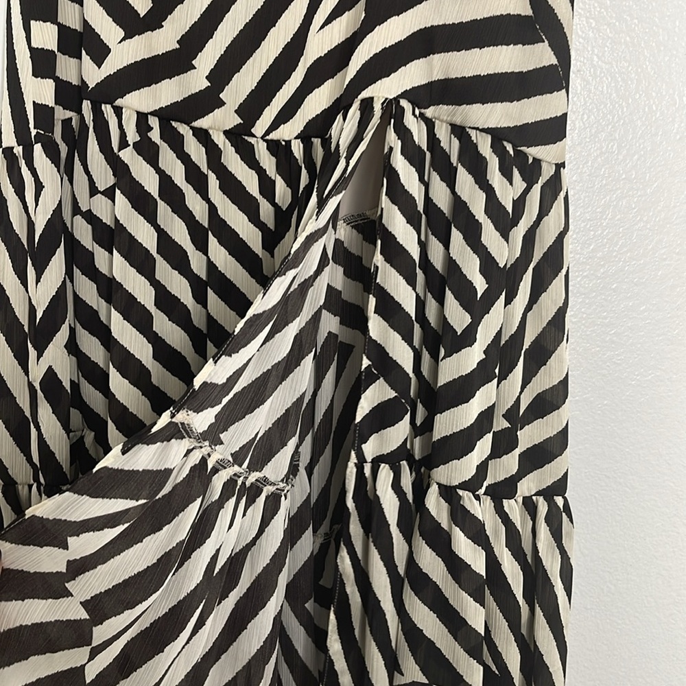 Sachin & Babi Womens Miranda Striped Slit Brown Beige Midi Skirt Size 12 New - Picture 4 of 8